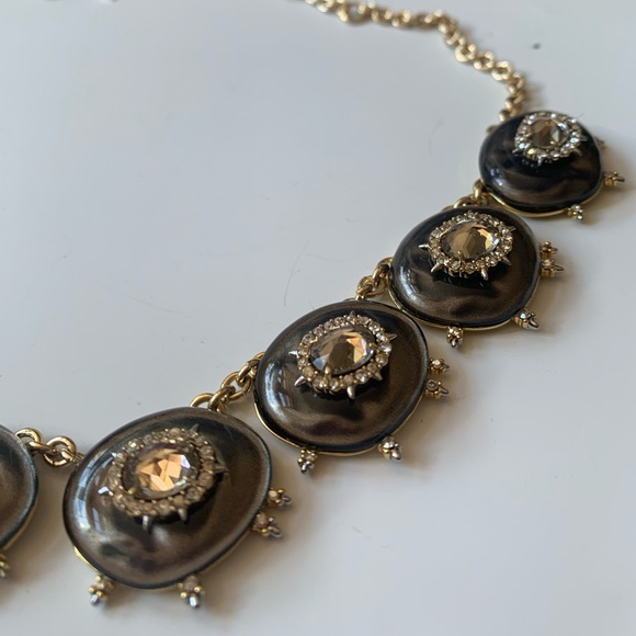 ALEXIS BITTAR • NEW Crystal Studded Satin Silk Lucite Spiked Starburst Necklace - Picture 9 of 15